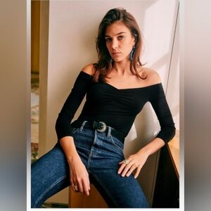 Sezane • Bella Bodysuit in Black